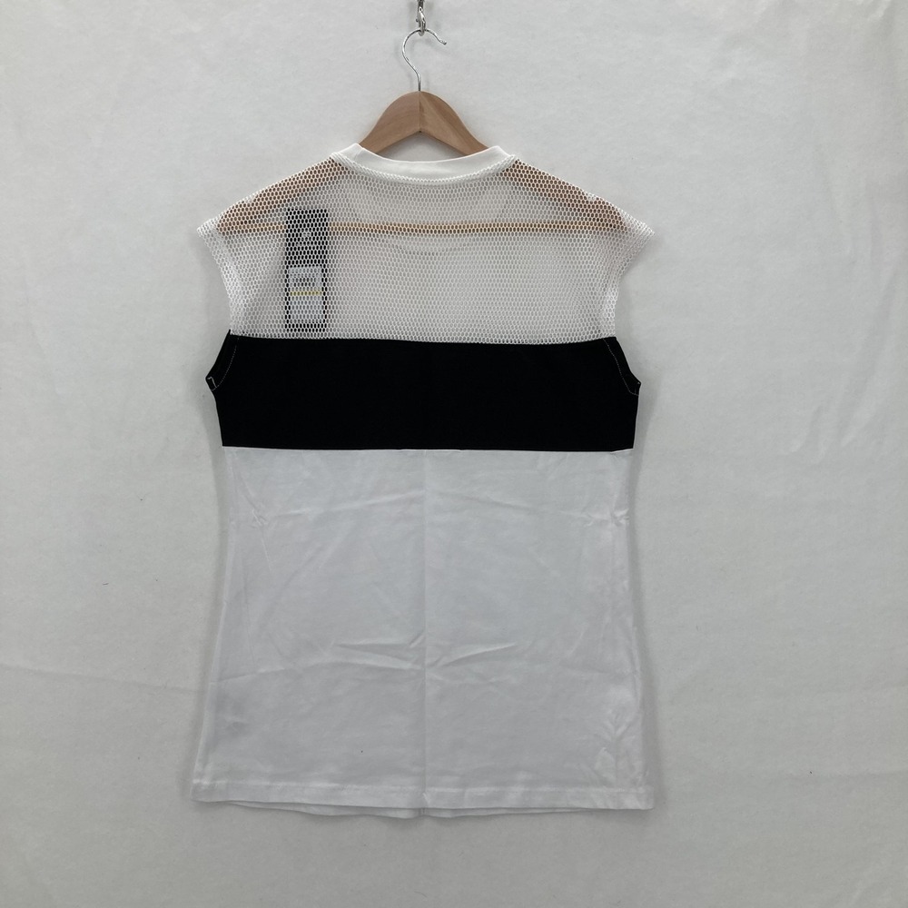 Fila Shirt Womens Medium White Black Mesh Play Date Top Athletic Training New - Picture 14 of 15